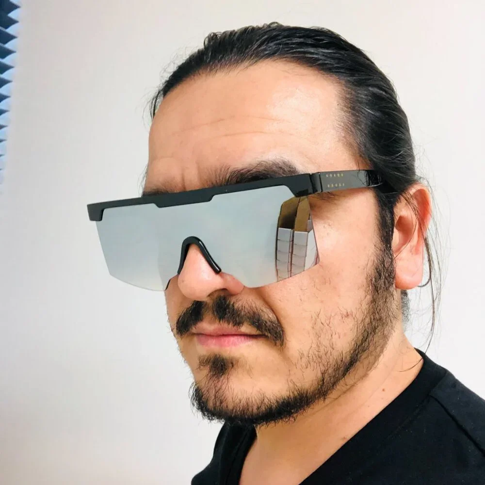 Sport Men Sunglasses Outdoor Silver Mirror Lens‎ Beach Shades Fishing Oversized